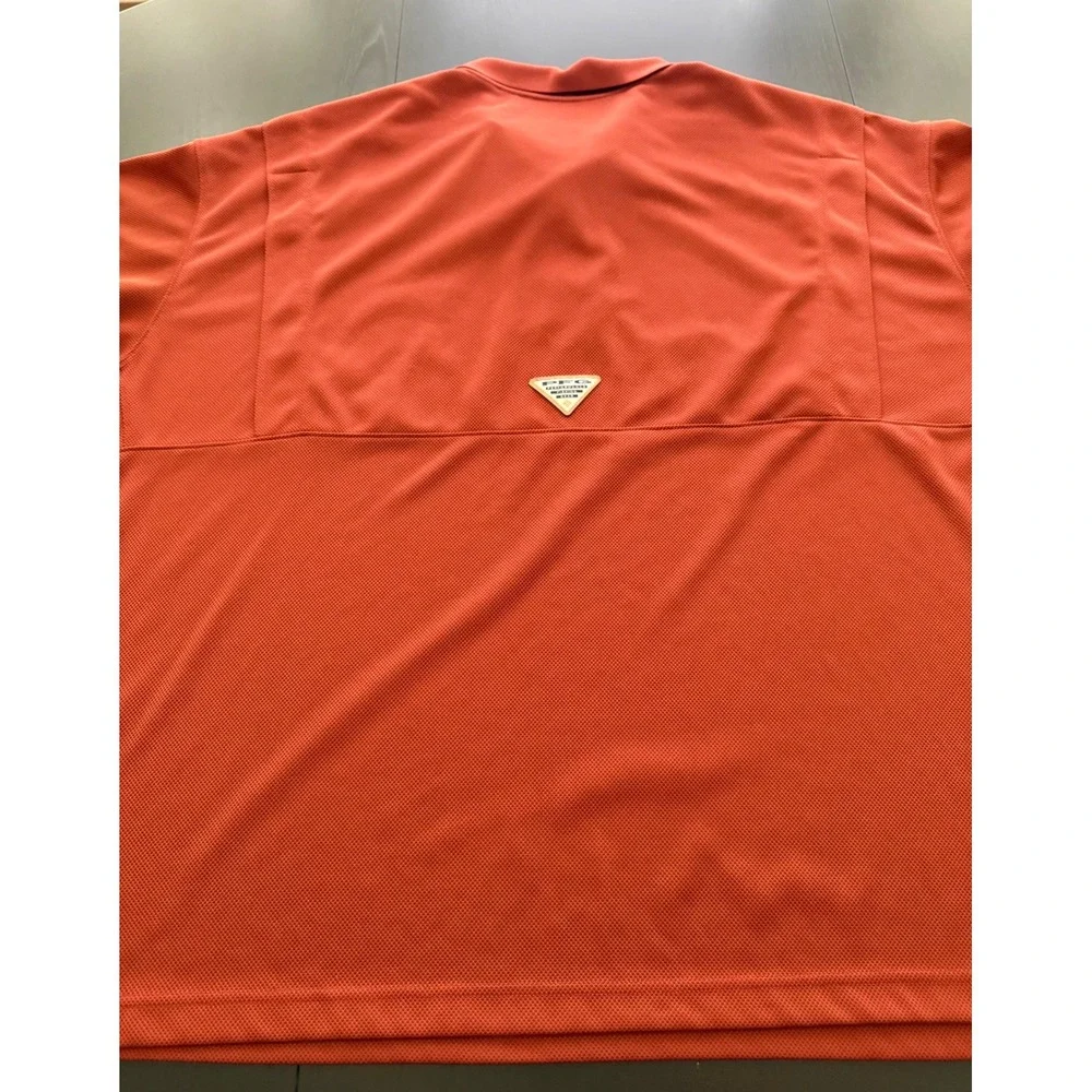 Columbia PFG Fishing Shirt Mens 4X Burnt Orange Vented Outdoor Polo